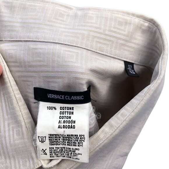 RARE Versace Shirt Big Logo Patterned Dress Shirt - Picture 9 of 12